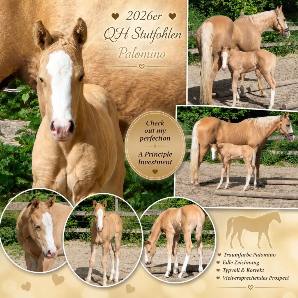Collage palomino stutfohlen – Mooshof Strasser Quarter Horses