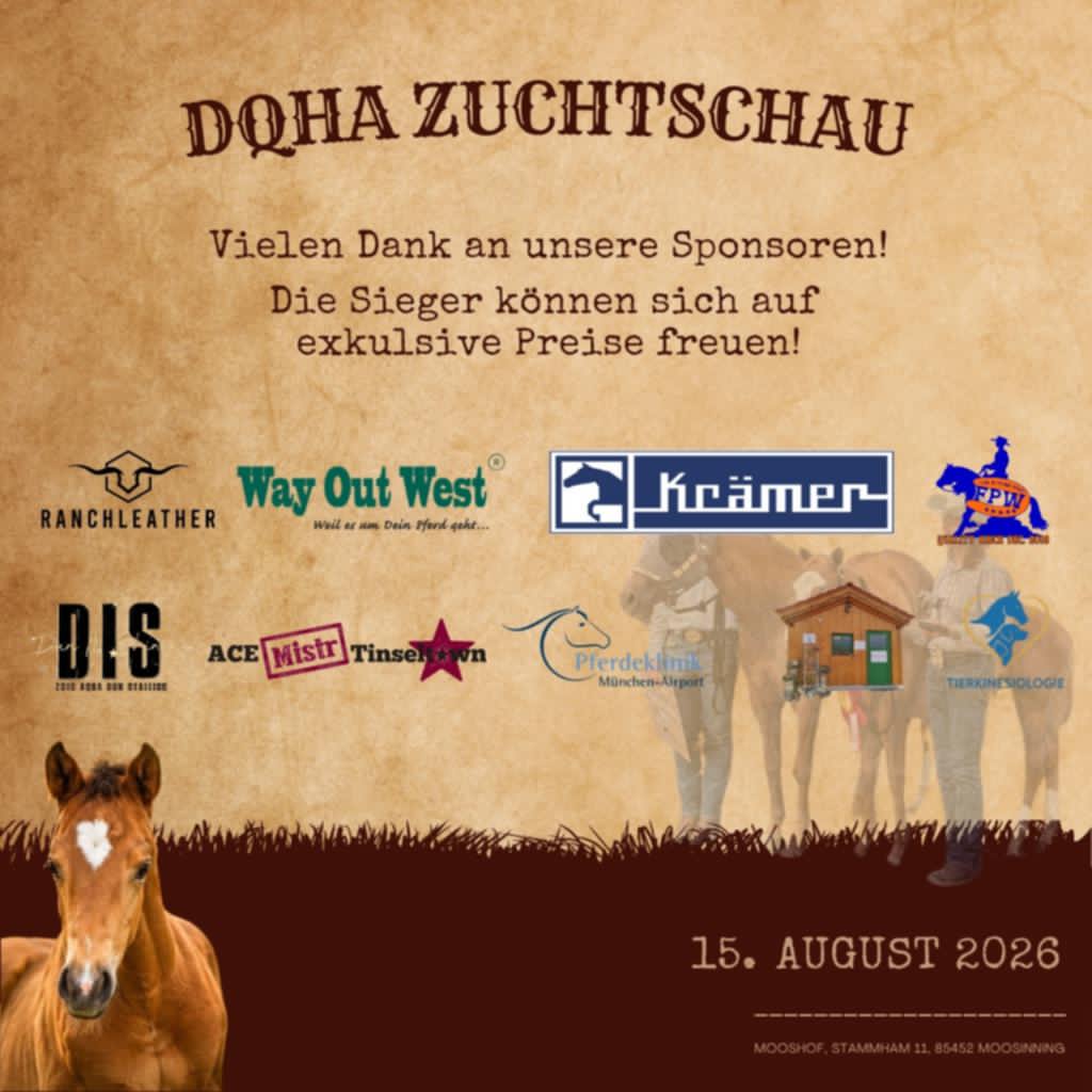 Zuchtschau sponsoren – Mooshof Strasser Quarter Horses